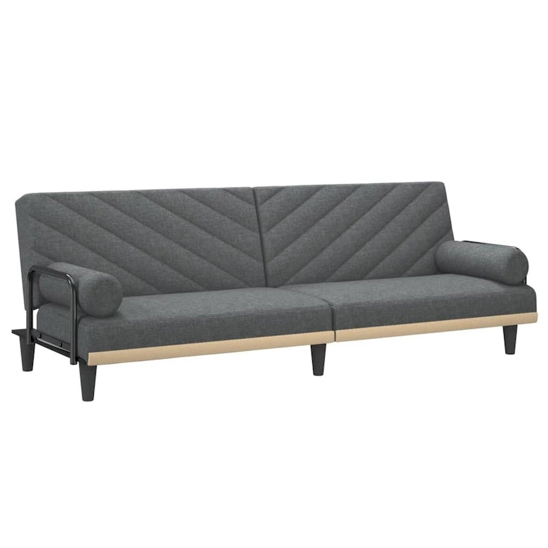 Canapé convertible en tissu avec accoudoirs, 2 places