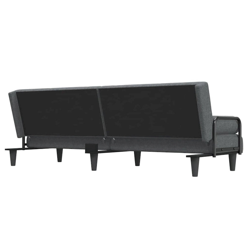 Canapé convertible en tissu avec accoudoirs, 2 places