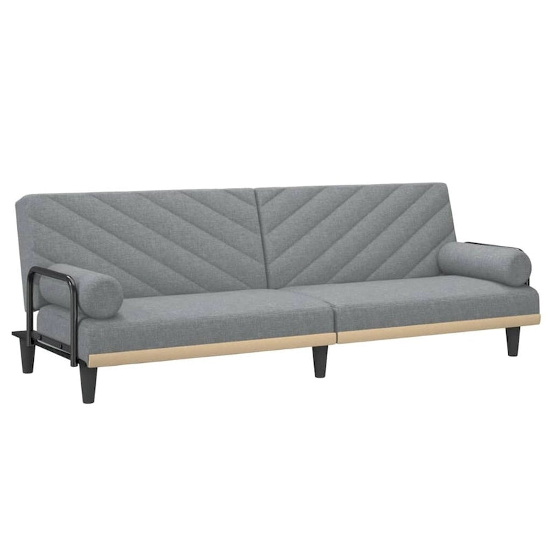Canapé convertible en tissu avec accoudoirs, 2 places