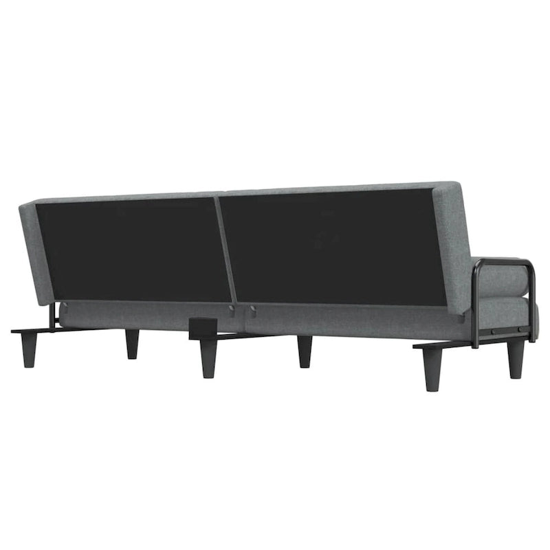 Canapé convertible en tissu avec accoudoirs, 2 places
