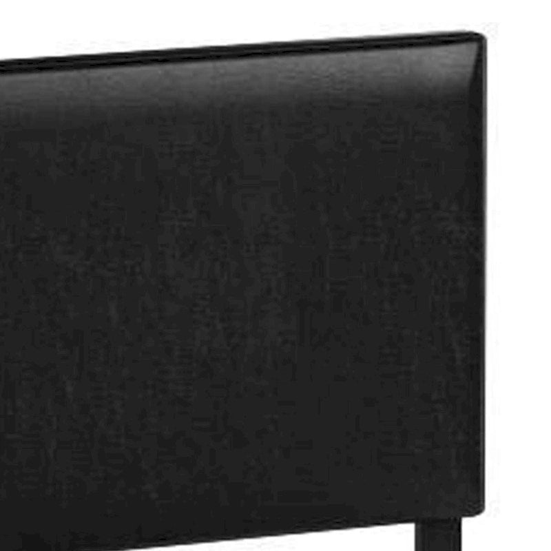 Lit King Size Shirin, Bois, Clous décoratifs, Tête de lit rembourrée, Noir