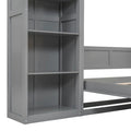 Full Size Murphy Bed Wall Bed with Shelves,Frame Bed