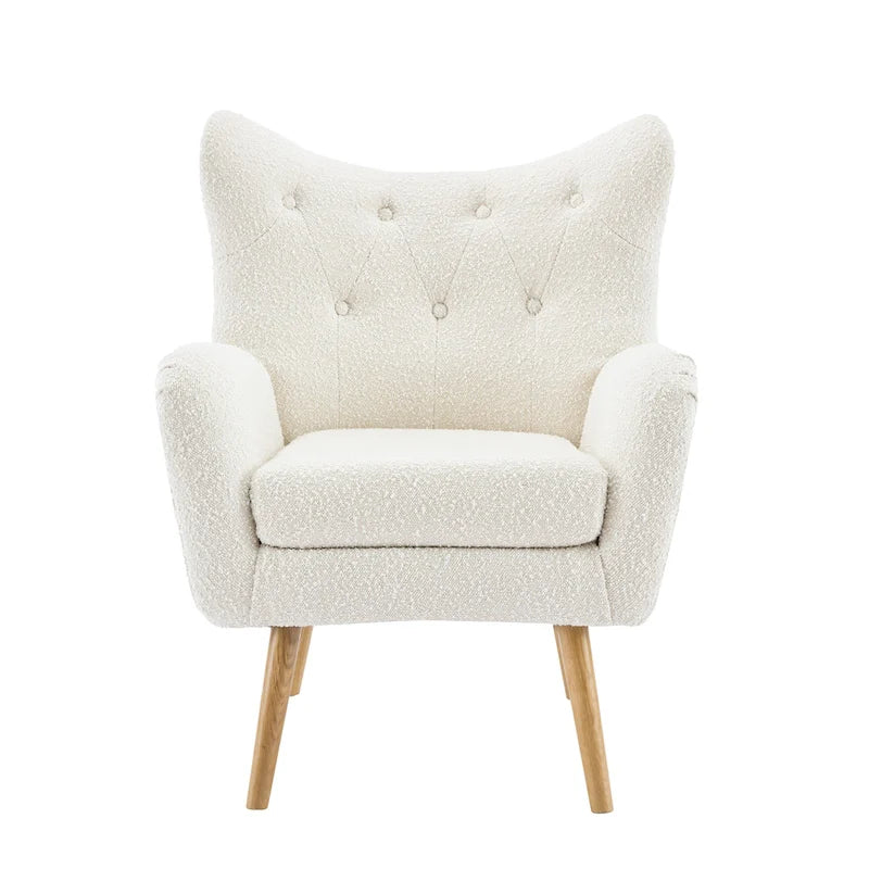 Fauteuil club à oreilles en boucle Amande, une place