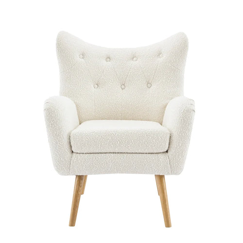 Fauteuil club à oreilles en boucle Amande, une place