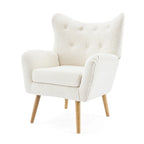 Fauteuil club à oreilles en boucle Amande, une place