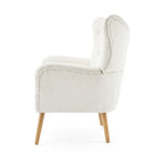 Fauteuil club à oreilles en boucle Amande, une place