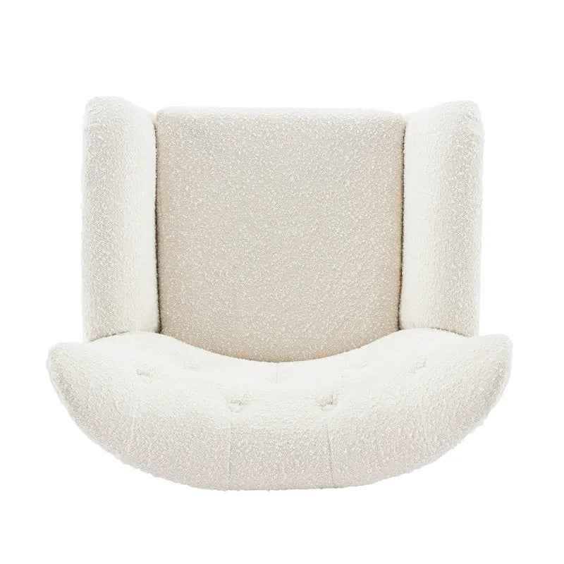 Fauteuil club à oreilles en boucle Amande, une place