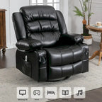 Fauteuil inclinable pivotant et massant avec vibration et chauffage, fauteuil ergonomique avec port de chargement USB