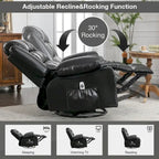 Fauteuil inclinable pivotant et massant avec vibration et chauffage, fauteuil ergonomique avec port de chargement USB
