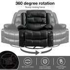 Fauteuil inclinable pivotant et massant avec vibration et chauffage, fauteuil ergonomique avec port de chargement USB
