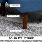 Canapé d'angle réversible en L bleu/gris avec méridienne, tissu lin, 3-4 places