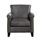 Fauteuil d'appoint traditionnel en cuir 1 pc Cadre en bois massif Cuir pleine fleur Clous de tapissier Meubles de salon modernes classiques