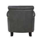 Fauteuil d'appoint traditionnel en cuir 1 pc Cadre en bois massif Cuir pleine fleur Clous de tapissier Meubles de salon modernes classiques