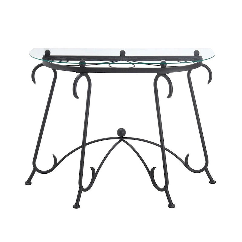Table basse en verre trempé avec cadre en métal