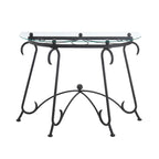 Table basse en verre trempé avec cadre en métal