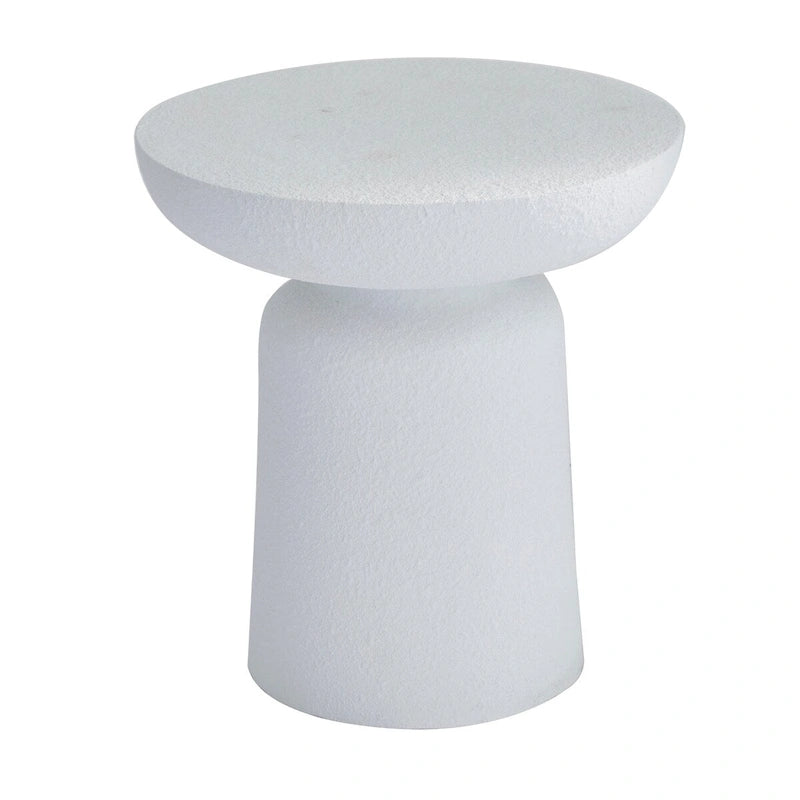 Tabouret d'appoint rond en MGO blanc/gris foncé – Intérieur et extérieur, 1 personne, capacité de 68 kg