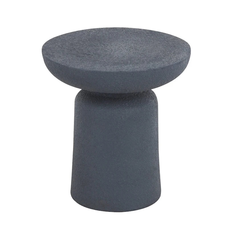 Tabouret d'appoint rond en MGO blanc/gris foncé – Intérieur et extérieur, 1 personne, capacité de 68 kg