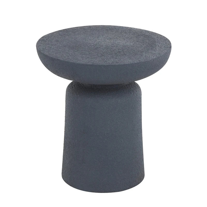 Tabouret d'appoint rond en MGO blanc/gris foncé – Intérieur et extérieur, 1 personne, capacité de 68 kg