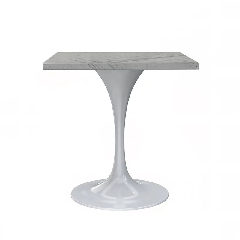 Table de salle à manger ronde à pied central, plateau en résine, pour 2 à 4 personnes