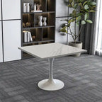 Table de salle à manger ronde à pied central, plateau en résine, pour 2 à 4 personnes