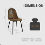 Chaises de salle à manger modernes avec pieds en métal (Lot de 4) - S/O