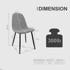 Chaises de salle à manger modernes avec pieds en métal (Lot de 4) - S/O