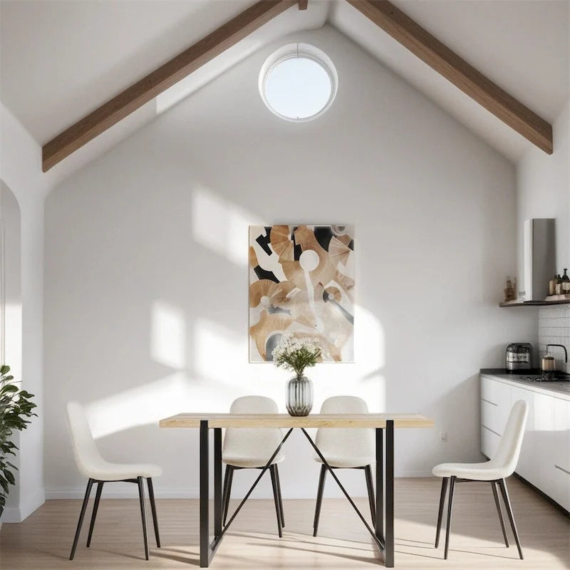 Chaises de salle à manger modernes avec pieds en métal (Lot de 4) - S/O