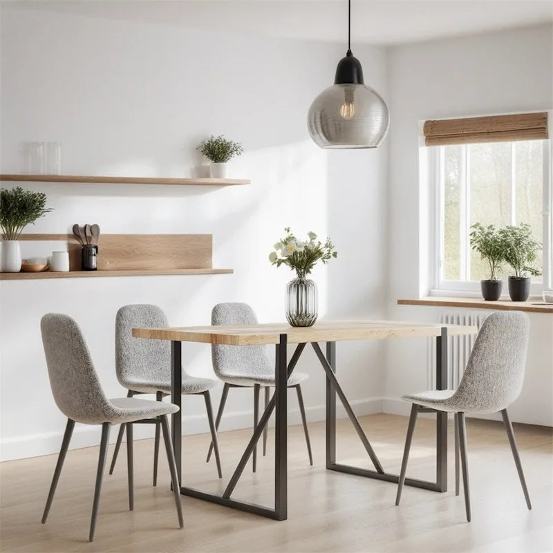 Chaises de salle à manger modernes avec pieds en métal (Lot de 4) - S/O