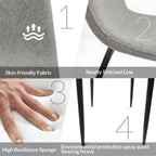 Chaises de salle à manger modernes avec pieds en métal (Lot de 4) - S/O