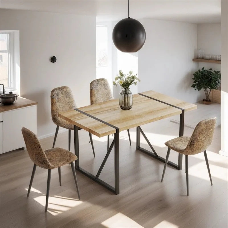 Chaises de salle à manger modernes avec pieds en métal (Lot de 4) - S/O