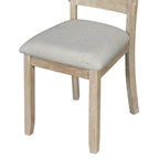 Ensemble de salle à manger 6 pièces en bois d'hévéa avec plateau de table au beau motif de grain de bois