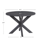 Table à manger ronde à piètement en X style ferme de 42 po de diamètre