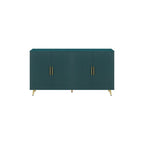 Buffet 4 portes blanc et bleu marine, assemblage 1 personne