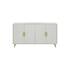 Buffet 4 portes blanc et bleu marine, assemblage 1 personne