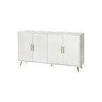 Buffet 4 portes blanc et bleu marine, assemblage 1 personne