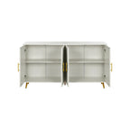 Buffet 4 portes blanc et bleu marine, assemblage 1 personne