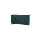 Buffet 4 portes blanc et bleu marine, assemblage 1 personne
