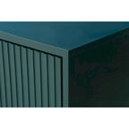 Buffet 4 portes blanc et bleu marine, assemblage 1 personne