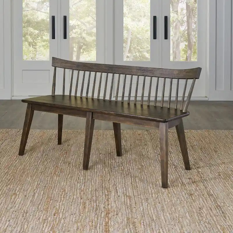 Ensemble de table rectangulaire 6 pièces marron rustique Midland Falls