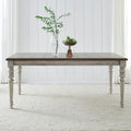 Table à pieds rectangulaires Cottage Lane blanc antique et gris patiné