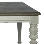 Table à pieds rectangulaires Cottage Lane blanc antique et gris patiné