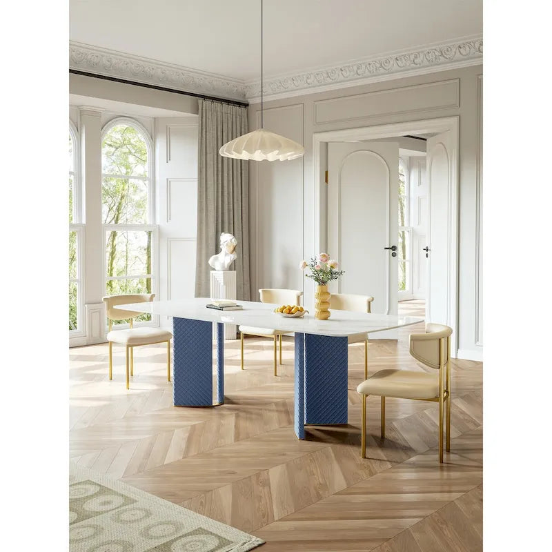 Table à manger Lesly rectangulaire blanche 180 cm (8 places) - 180P90L75H