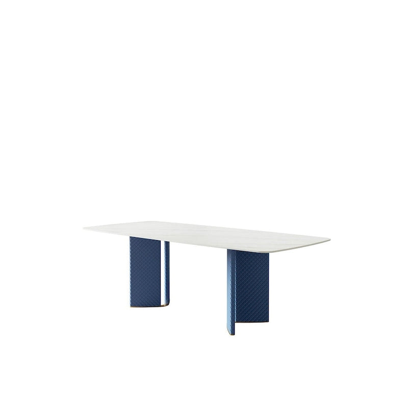 Table à manger Lesly rectangulaire blanche 180 cm (8 places) - 180P90L75H