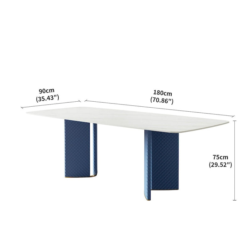 Table à manger Lesly rectangulaire blanche 180 cm (8 places) - 180P90L75H