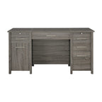Bureau d'ordinateur Wim avec 4 tiroirs, plateau relevable, 2 tiroirs coulissants, 152,4 cm, gris patiné