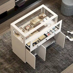 Vitrine avec dessus en verre trempé et placard de rangement verrouillable - 39,4